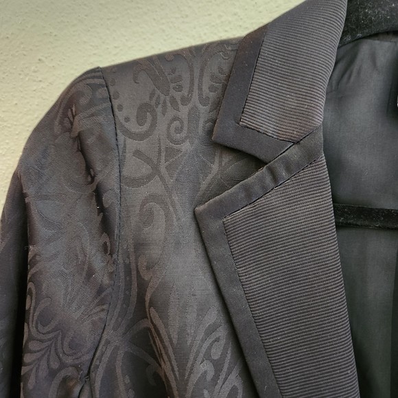 NWT Bisou Bisou Michele Bohbot long line jaquard blazer XS - Picture 6 of 7